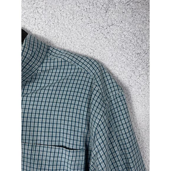 Columbia Mens Size M Long Sleeve Button Down Shirt Blue/Green Plaid - Picture 7 of 10